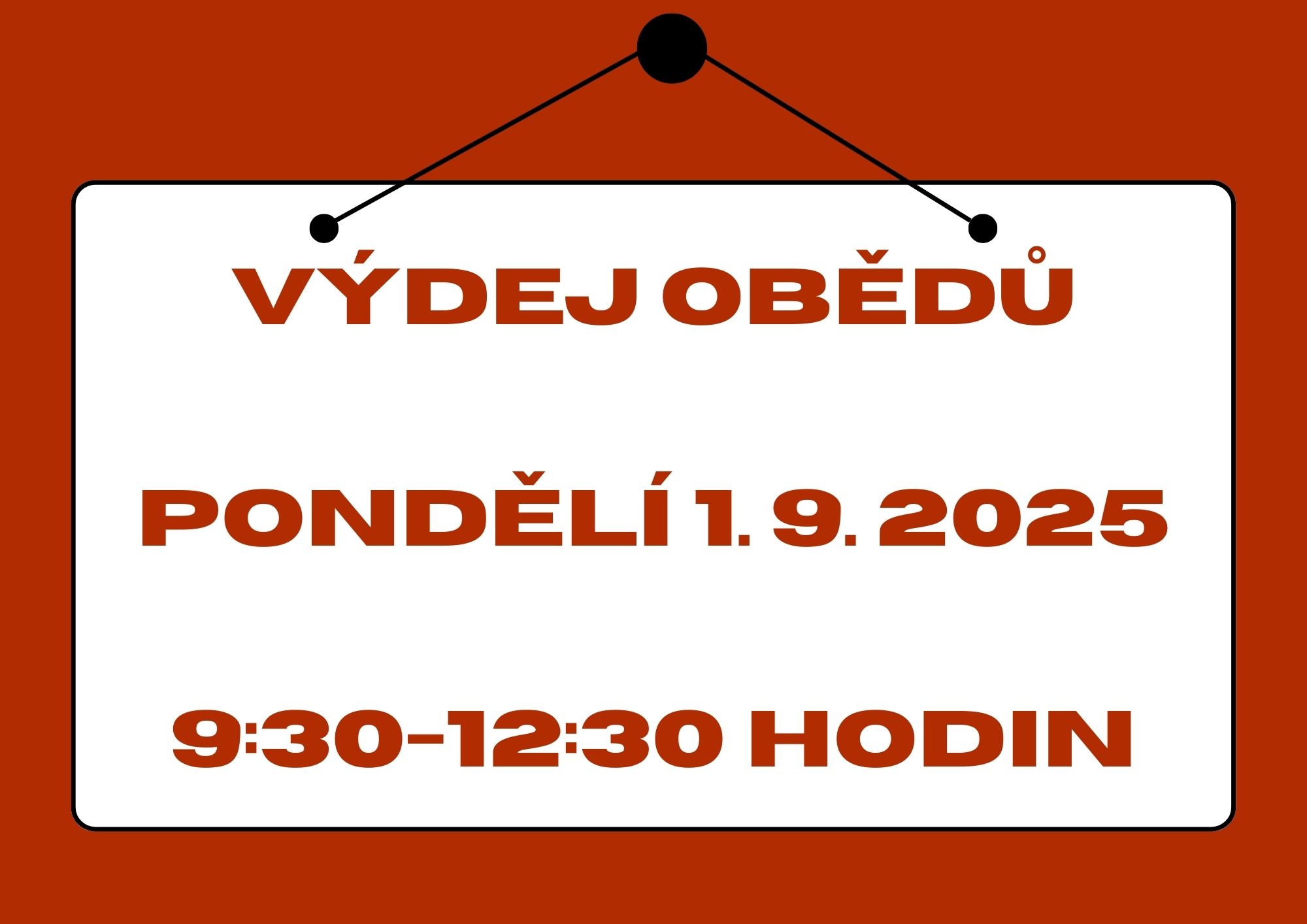 Výdej obědů 1. září